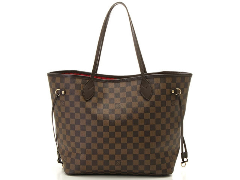 LOUIS VUITTON Neverfull Tote Bag Damier Cerise Red
